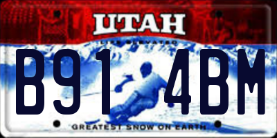 UT license plate B914BM
