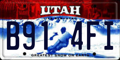 UT license plate B914FI