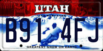 UT license plate B914FJ