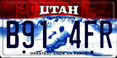 UT license plate B914FR