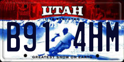 UT license plate B914HM