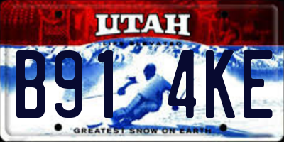 UT license plate B914KE