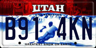 UT license plate B914KN
