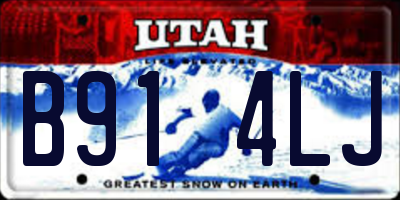 UT license plate B914LJ
