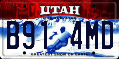 UT license plate B914MD