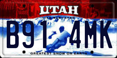 UT license plate B914MK