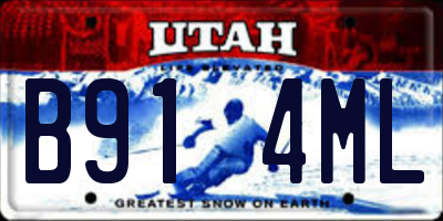 UT license plate B914ML