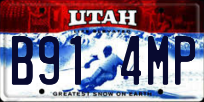 UT license plate B914MP