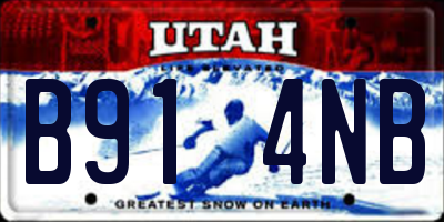 UT license plate B914NB