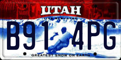 UT license plate B914PG