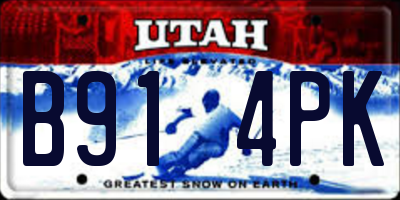 UT license plate B914PK