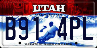 UT license plate B914PL