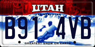 UT license plate B914VB