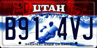 UT license plate B914VJ