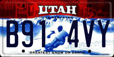 UT license plate B914VY