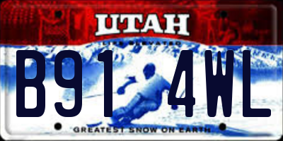 UT license plate B914WL