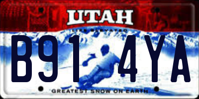 UT license plate B914YA