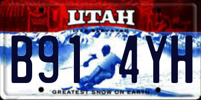 UT license plate B914YH
