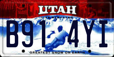 UT license plate B914YI