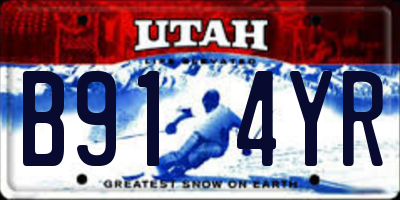 UT license plate B914YR