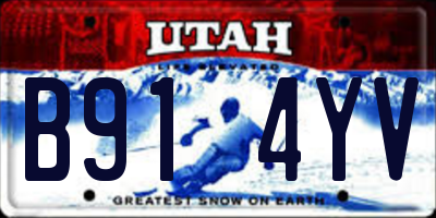 UT license plate B914YV