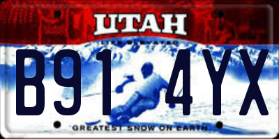 UT license plate B914YX
