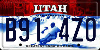 UT license plate B914ZO