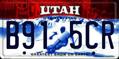 UT license plate B915CR