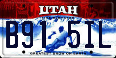 UT license plate B915IL
