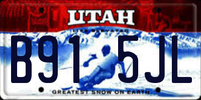 UT license plate B915JL