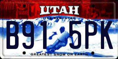 UT license plate B915PK