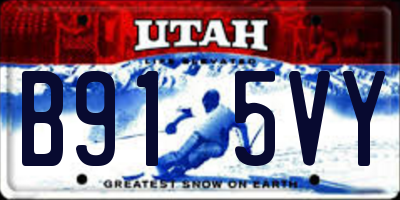 UT license plate B915VY