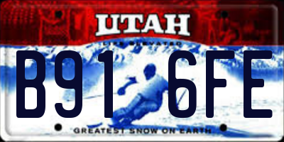 UT license plate B916FE