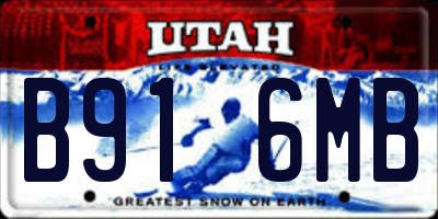 UT license plate B916MB