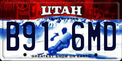 UT license plate B916MD