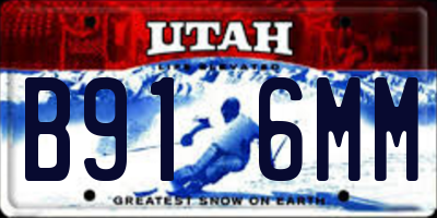 UT license plate B916MM