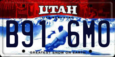 UT license plate B916MO