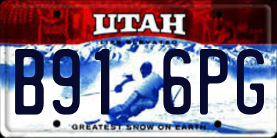 UT license plate B916PG