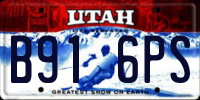 UT license plate B916PS