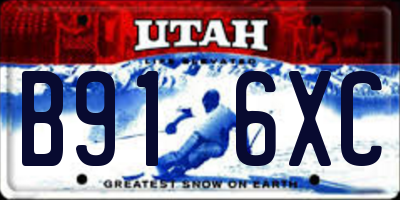 UT license plate B916XC