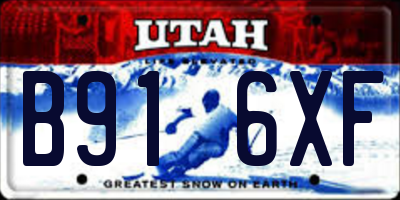 UT license plate B916XF