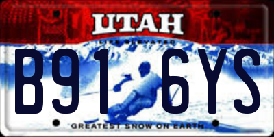 UT license plate B916YS