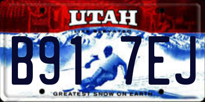 UT license plate B917EJ