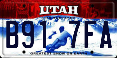 UT license plate B917FA