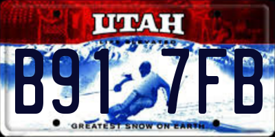 UT license plate B917FB