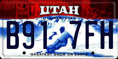 UT license plate B917FH