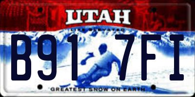 UT license plate B917FI