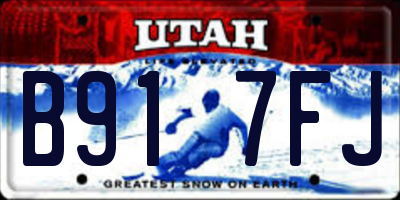 UT license plate B917FJ