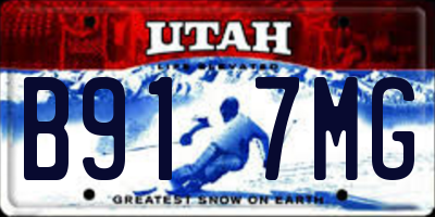 UT license plate B917MG