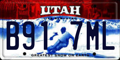 UT license plate B917ML
